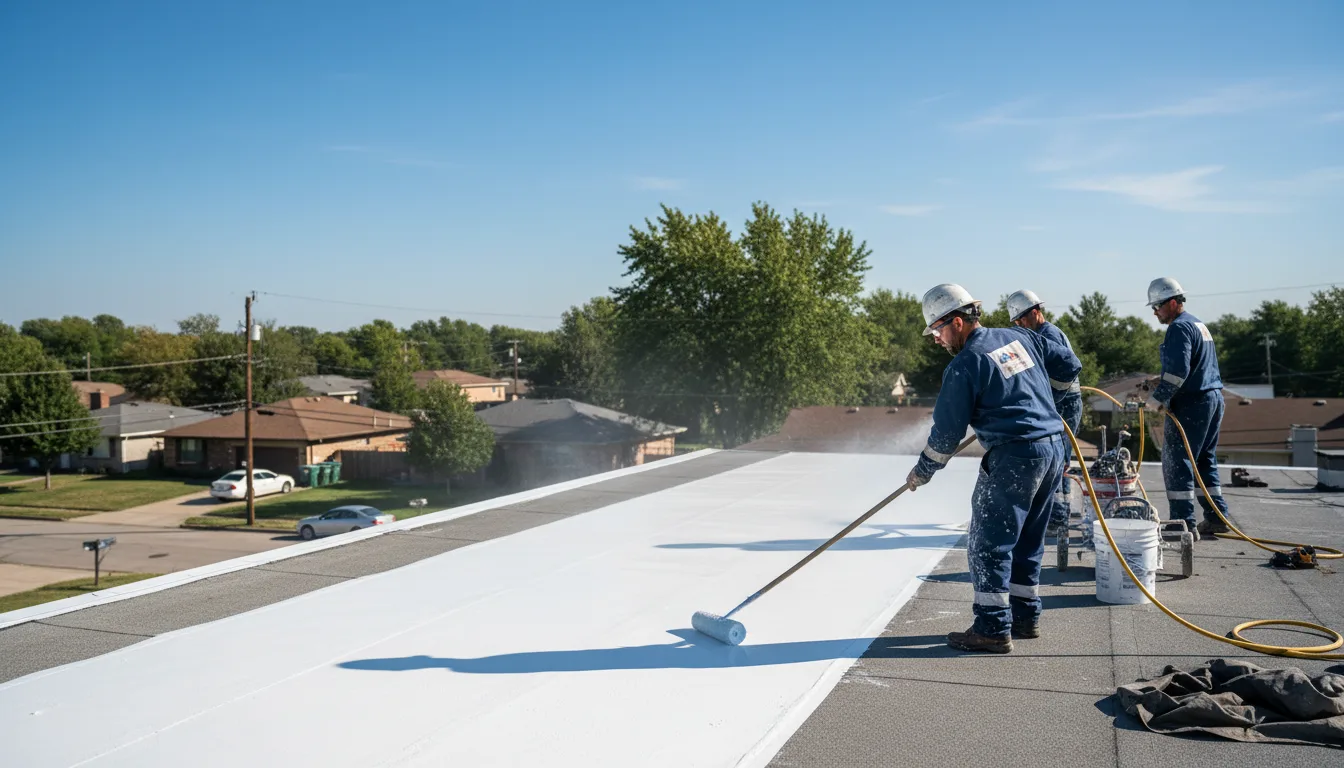 Commercial roof coating in Columbus City, IA near me